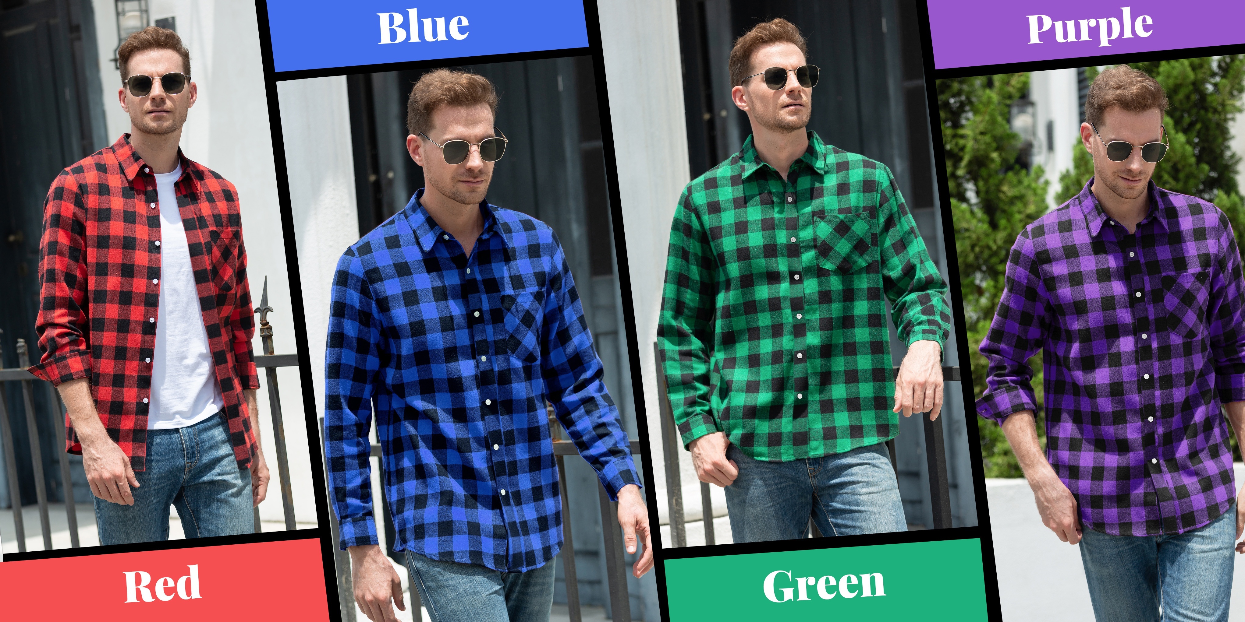 plus size mens casual long sleeve button down shirt flannel top details 2